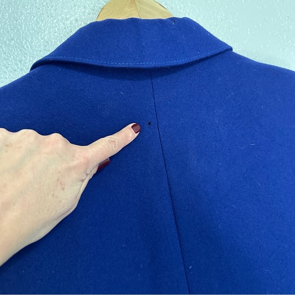 Vintage Fleurette wool coat periwinkle blue purple longline button overcoat - Picture 16 of 16